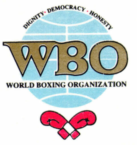 WBO WORLD BOXING ORGANIZATION DIGNITY. DEMOCRATY. HONESTY Logo (EUIPO, 11.11.1998)