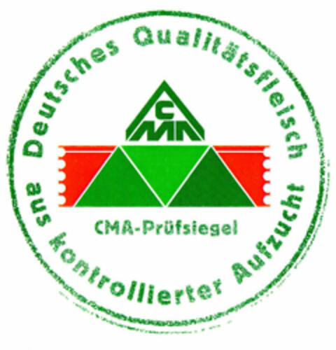 Deutsches Qualitätsfleisch aus kontrollierter Aufzucht CMA-Prüfsiegel Logo (EUIPO, 09.07.1996)