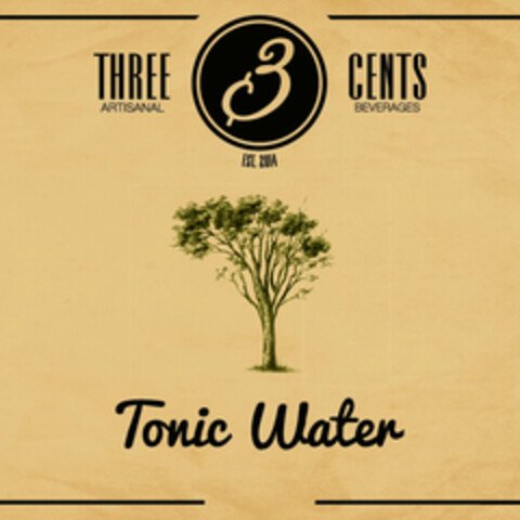 3 THREE CENTS ARTISANAL BEVERAGES Tonic Water EST.2014 Logo (EUIPO, 19.04.2018)