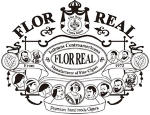 FLOR REAL Flor Real Costa Rica Isthmus Centroamericano Manufacturer of Fine Cigars From 1972 Premium hand made Cigars Logo (EUIPO, 16.09.2014)