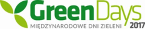 Green Days MIĘDZYNARODOWE DNI ZIELENI 2017 Logo (EUIPO, 06.09.2016)