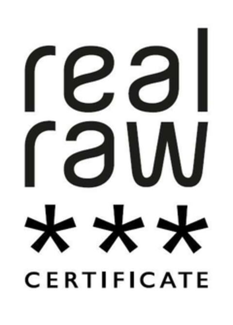 REAL RAW CERTIFICATE Logo (EUIPO, 04.01.2017)