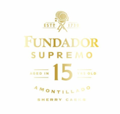 ESTD 1730 FUNDADOR SUPREMO AGED IN 15 YRS OLD AMONTILLADO SHERRY CASKS Logo (EUIPO, 16.07.2020)