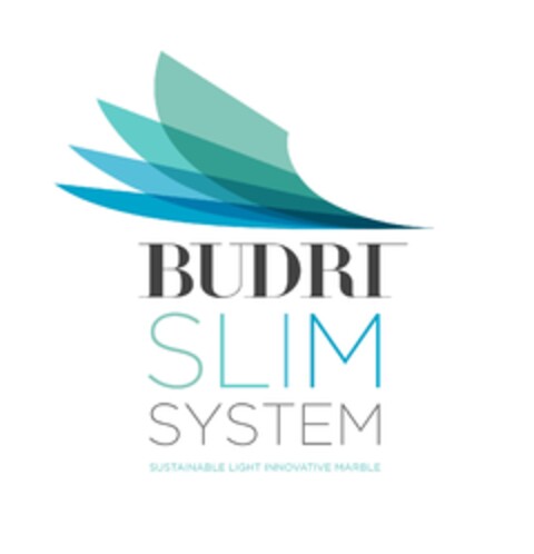 BUDRI SLIM SYSTEM SUSTAINABLE LIGHT INNOVATIVE MARBLE Logo (EUIPO, 27.01.2023)
