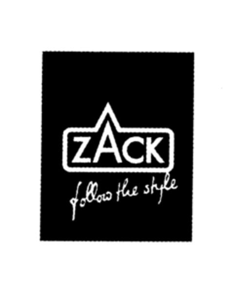 ZACK follow the style Logo (EUIPO, 24.02.1997)