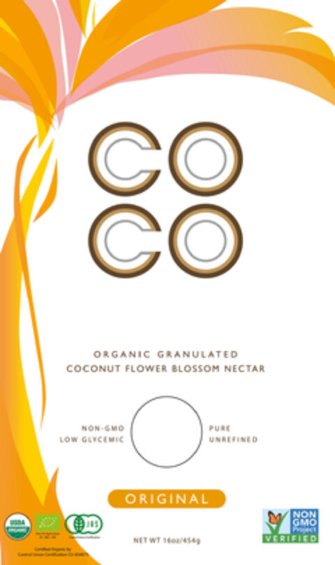 COCO organic granulated coconut flower blossom nectar Logo (EUIPO, 19.11.2015)