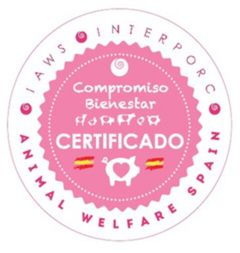 COMPROMISO BIENESTAR CERTIFICADO. IAWS .INTERPORC. ANIMAL WELFARE SPAIN Logo (EUIPO, 02.10.2019)