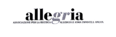 allegria ASSOCIAZIONE PER LA RICERCA ALLERGIA E ASMA INFANTILI. ONLUS. Logo (EUIPO, 28.03.2003)