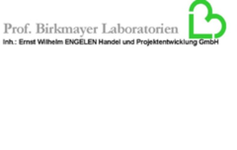 Prof. Birkmayer Laboratorien Inh.: Ernst Wilhelm ENGELEN Handel und Projektenwicklung GmbH Logo (EUIPO, 02/13/2006)