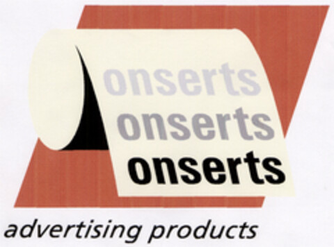 onserts onserts onserts advertising products Logo (EUIPO, 10/31/2003)