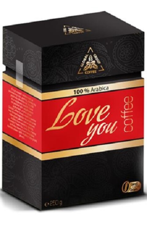 100% Arabica Love you coffee Logo (EUIPO, 10/16/2010)