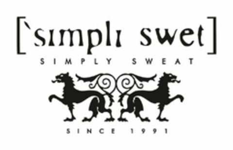 SIMPLI SWET SIMPLY SWEAT SINCE 1991 Logo (EUIPO, 02/19/2014)