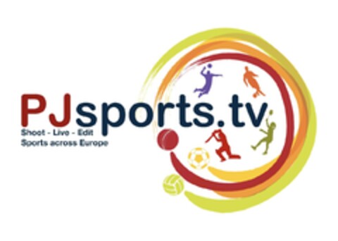 PJsports.tv Shoot - Live - Edit Sports across Europe Logo (EUIPO, 02/15/2018)