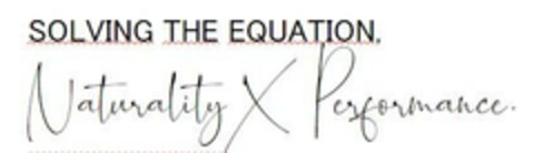 SOLVING THE EQUATION, Naturality X Performance. Logo (EUIPO, 25.11.2024)