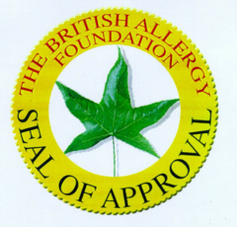 THE BRITISH ALLERGY FOUNDATION SEAL OF APPROVAL Logo (EUIPO, 03/07/2001)