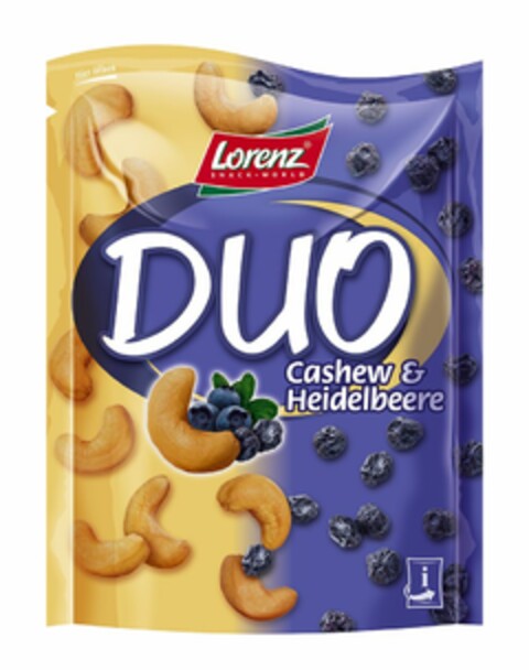 Lorenz Snack-World Duo Cashew Heidelbeere Logo (EUIPO, 01.07.2014)