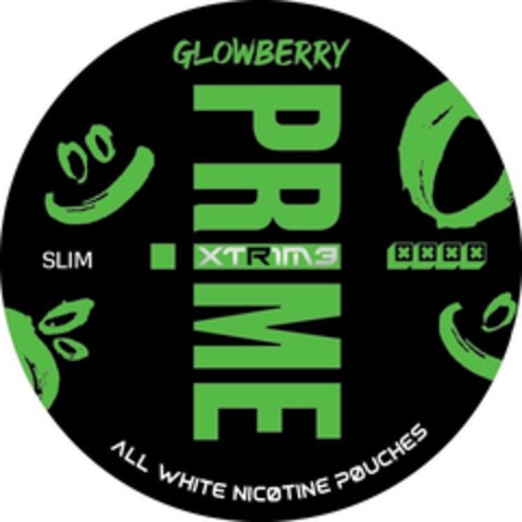 XTR1M3 PR!ME SLIM ALL WHITE NICOTINE POUCHES GLOWBERRY Logo (EUIPO, 13.09.2023)