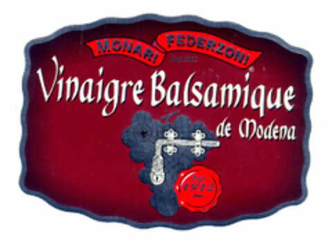 MONARI FEDERZONI Vinaigre Balsamique de Modena Dal 1912 Logo (EUIPO, 26.12.1997)