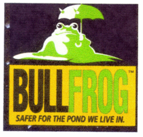 BULL FROG SAFER FOR THE POND WE LIVE IN Logo (EUIPO, 14.07.1999)