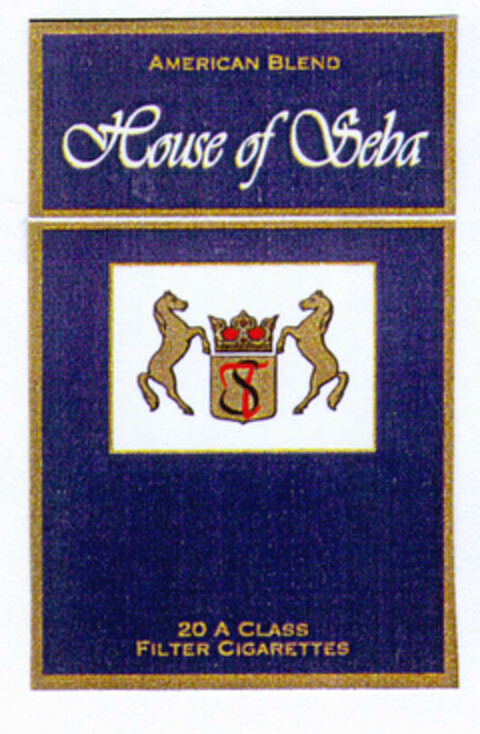 House of Seba AMERICAN BLEND 20 A CLASS FILTER CIGARETTES Logo (EUIPO, 18.07.2000)