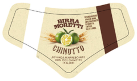 BIRRA MORETTI CHINOTTO BEVANDA RINFRESCANTE CON 100% CHINOTTI ITALIANI Logo (EUIPO, 12.05.2015)