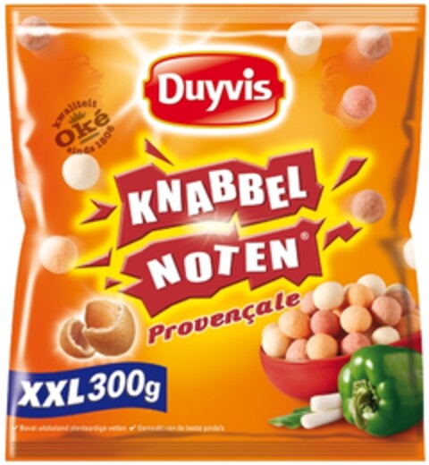 kwaliteit oké sinds 1806 Duyvis KNABBELNOTEN provençale XXL 300g Logo (EUIPO, 29.12.2006)