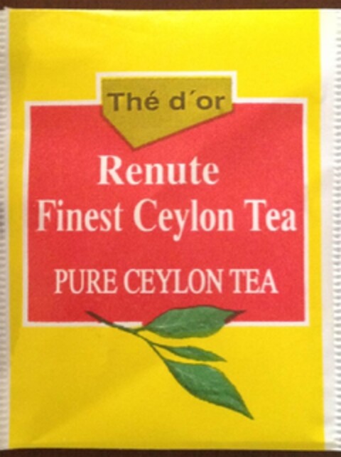 THE D'OR Renute Finest Ceylon Tea Pure Ceylon Tea Logo (EUIPO, 22.01.2013)