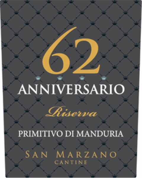 62 anniversario riserva primitivo di manduria san marzano cantine Logo (EUIPO, 22.12.2014)