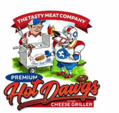 THE TASTY MEAT COMPANY PREMIUM Hot Dawgs US style CHEESE GRILLER Logo (EUIPO, 30.11.2017)