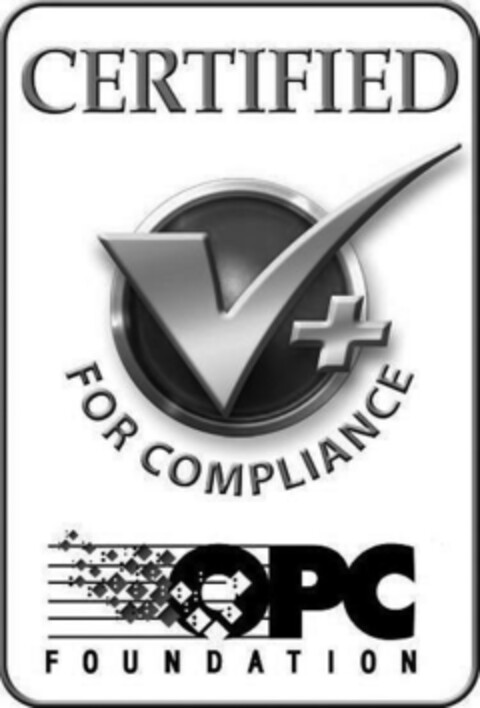 CERTIFIED FOR COMPLIANCE OPC FOUNDATION Logo (EUIPO, 12/22/2017)