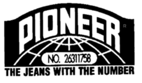 PIONEER NO. 26311758 THE JEANS WITH THE NUMBER Logo (EUIPO, 01.04.1996)
