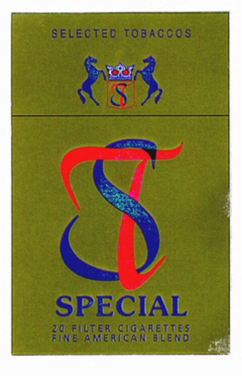 SELECTED TOBACCOS SPECIAL 20 FILTER CIGARETTES FINE AMERICAN BLEND Logo (EUIPO, 31.07.2001)