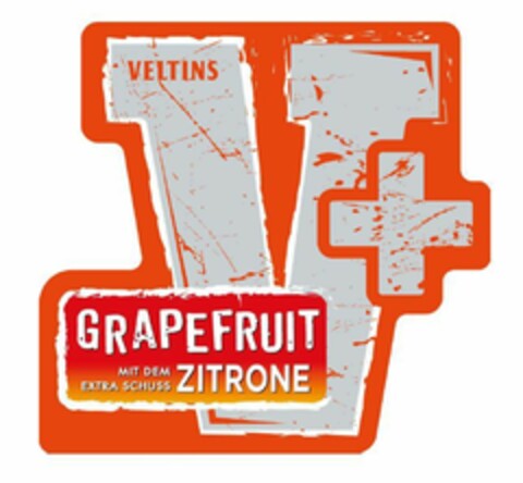 VELTINS V+ GRAPEFRUIT MIT DEM EXTRA SCHUSS ZITRONE Logo (EUIPO, 02/01/2017)