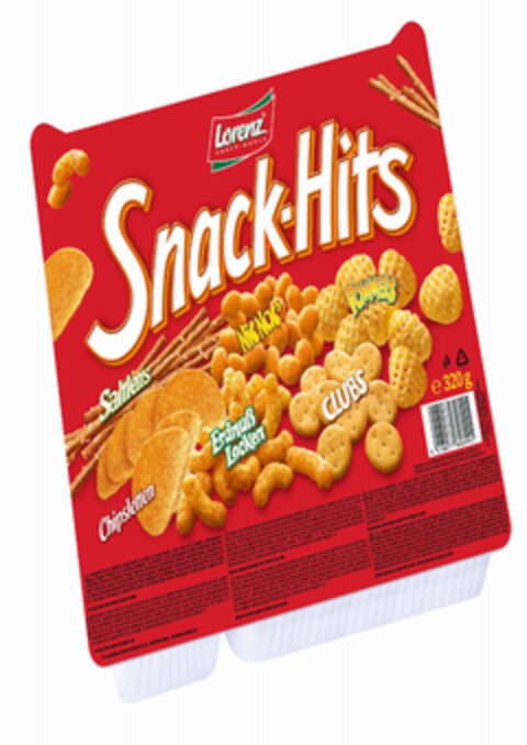 Snack-Hits Lorenz Snack-World Saltletts NicNoks Pommels Chipsletten Erdnuß Locken Clubs Logo (EUIPO, 25.02.2013)