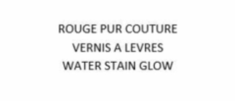 ROUGE PUR COUTURE VERNIS A LEVRES WATER STAIN GLOW Logo (EUIPO, 03.01.2020)