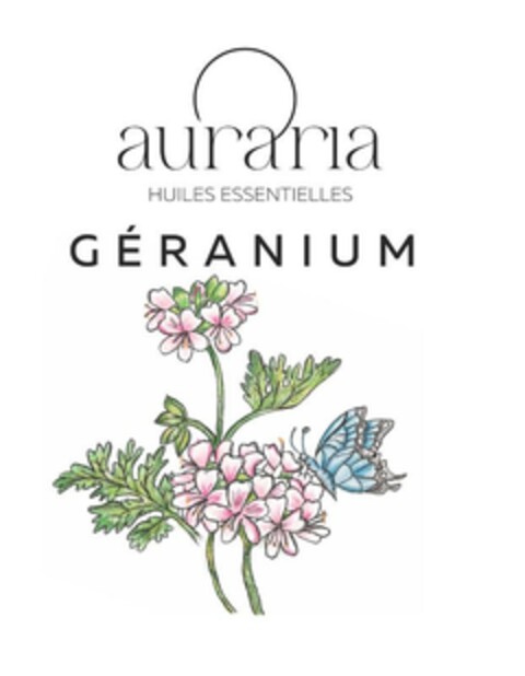 auraria HUILES ESSENTIELLES GÉRANIUM Logo (EUIPO, 14.05.2024)