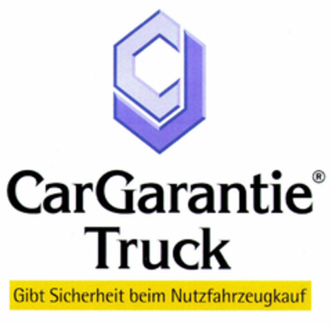 CarGarantie®Truck Gibt Sicherheit beim Nutzfahrzeugkauf Logo (EUIPO, 29.11.2001)