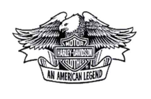 HARLEY-DAVIDSON MOTOR CLOTHES AN AMERICAN LEGEND Logo (EUIPO, 31.10.2003)