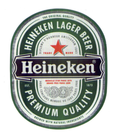 HEINEKEN LAGER BEER Logo (EUIPO, 29.04.2004)