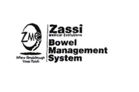 zme Zassi Medical Evolutions Bowel Management System Where Breakthrough Ideas Match Logo (EUIPO, 22.11.2004)