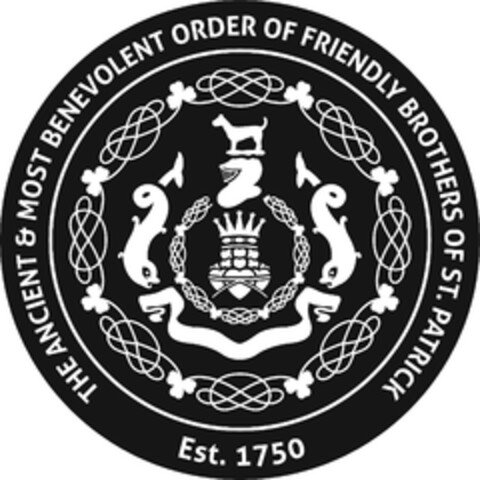 THE ANCIENT AND MOST BENEVOLENT ORDER OF THE FRIENDLY BROTHERS OF ST. PATRICK Est. 1750 Logo (EUIPO, 03/05/2013)