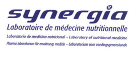 synergia Laboratoire de médecine nutritionnelle Logo (EUIPO, 09.02.2004)