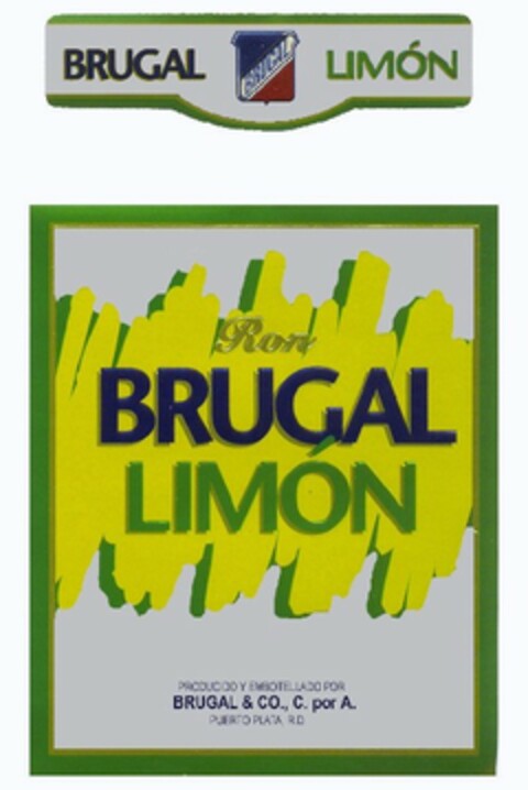 BRUGAL BRUGAL LIMÓN Ron BRUGAL LIMÓN PRODUCIDO Y EMBOTELLADO POR BRUGAL & CO., C. por A. PUERTO PLATA R.D. Logo (EUIPO, 06.02.2006)