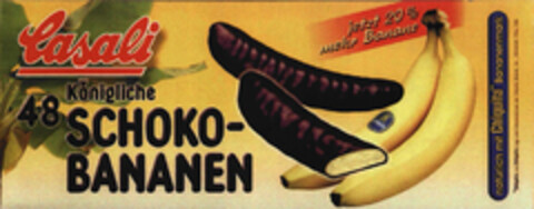 Casali 48 Königliche SCHOKO-BANANEN jetzt 20% mehr Banane natürlich mit Chiquita Bananenmark Logo (EUIPO, 11.03.2005)