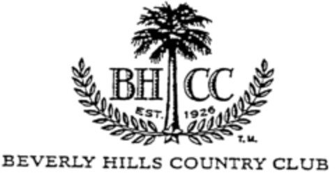 BH CC EST. 1926 BEVERLY HILLS COUNTRY CLUB Logo (EUIPO, 07/29/1996)