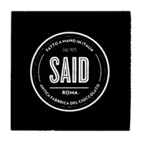 SAID ROMA ANTICA FABBRICA DEL CIOCCOLATO FATTO A MANO IN ITALIA Logo (EUIPO, 12/03/2013)