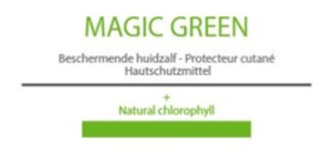 MAGIC GREEN BESCHERMENDE HUIDZALF PROTECTEUR CUTANE HAUTSCHUTZMITTEL NATURAL CHLOROPHYLL Logo (EUIPO, 20.08.2021)