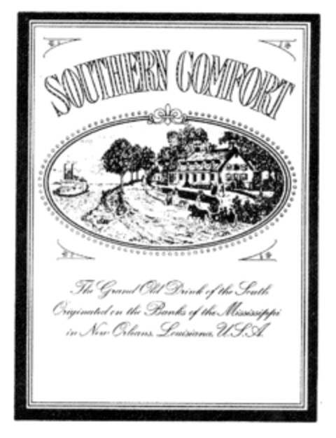 SOUTHERN COMFORT The Grand Old Drink of the South Originated on the Banks of the Mississippi in New Orleans, Louisiana, U.S.A. Logo (EUIPO, 01.04.1996)