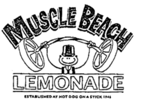 MUSCLE BEACH LEMONADE ESTABLISHED AT HOT DOG ON A STICK 1946 Logo (EUIPO, 06/18/1998)