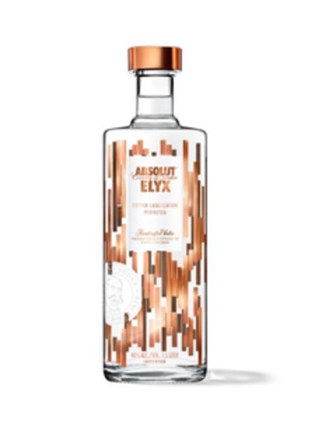 ABSOLUT COUNTRY OF SWEDEN ELYX COPPER CATALYZATION PERFECTED HANDCRAFTED VODKA PRODUCED AND BOTTLED IN ÅHUS, SWEDEN Logo (EUIPO, 04.07.2013)